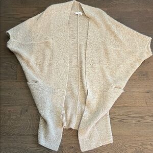 Babaton Light Tan Open-Front Poncho